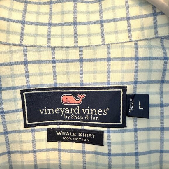 Vineyard Vines Men’s Whale Shirt – Blue Check Pattern - Picture 3 of 4